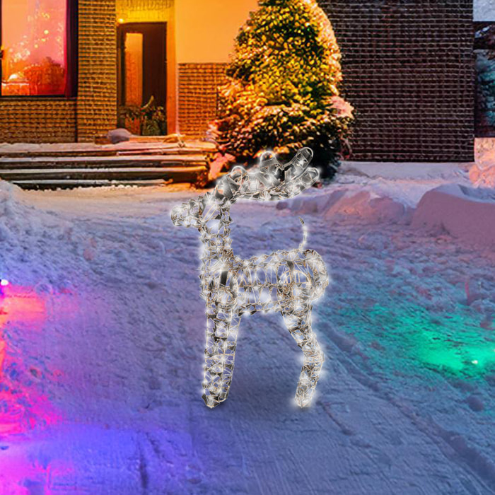 reno decorativo con 100 luces micro led con diseño retorcido en color oro brillante 36x14x60cm