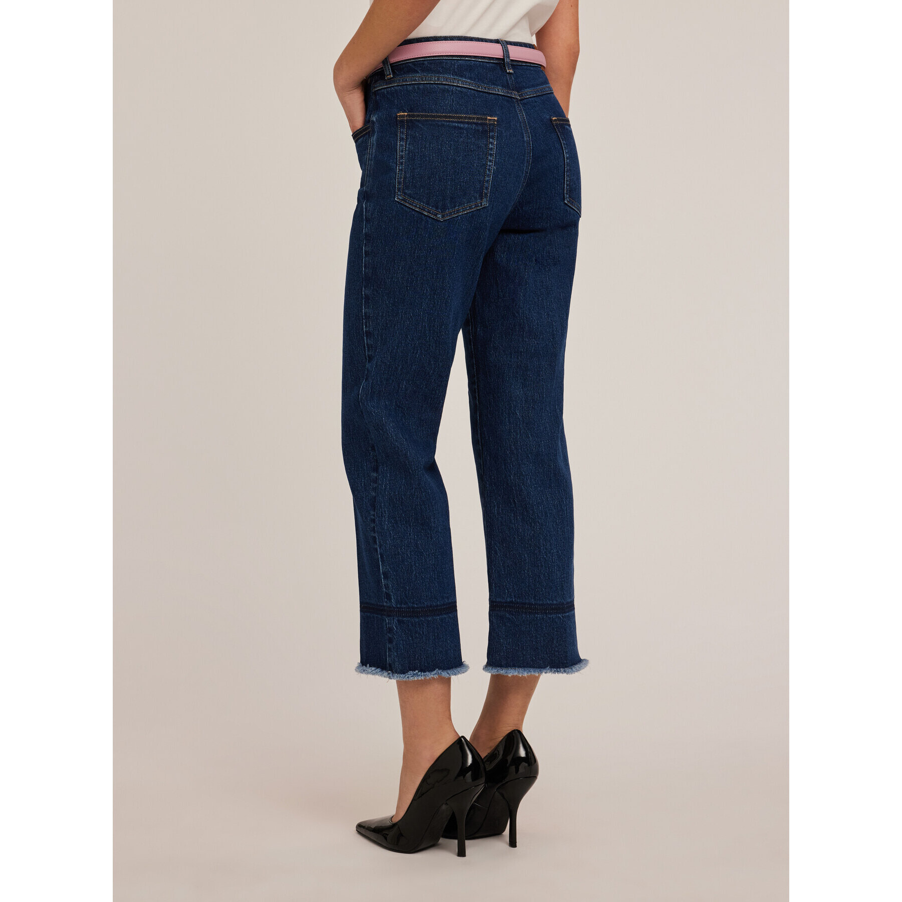 Motivi - Vaqueros cropped acampanados - Azul