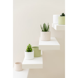 J-Line cache-pot Aloha - céramique - mix - large - 3 pièces - Ø 13.5 cm