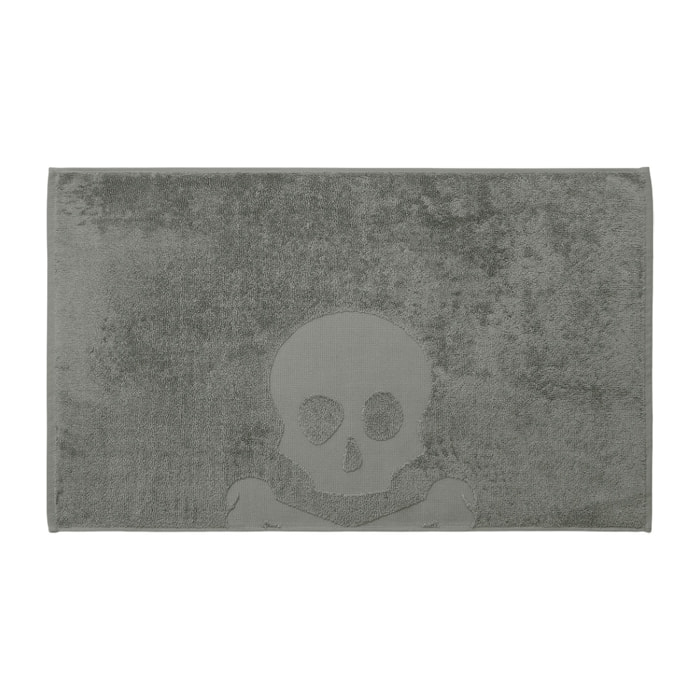 Alfombra de baño calavera 50x80cm 100% algodón 750gsm verde scalpers home