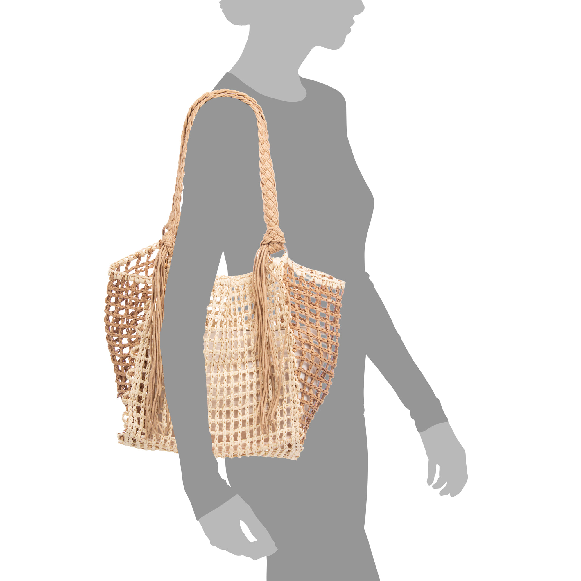 Berceto Borsa tote Donna. Realizzata in carta intrecciata.