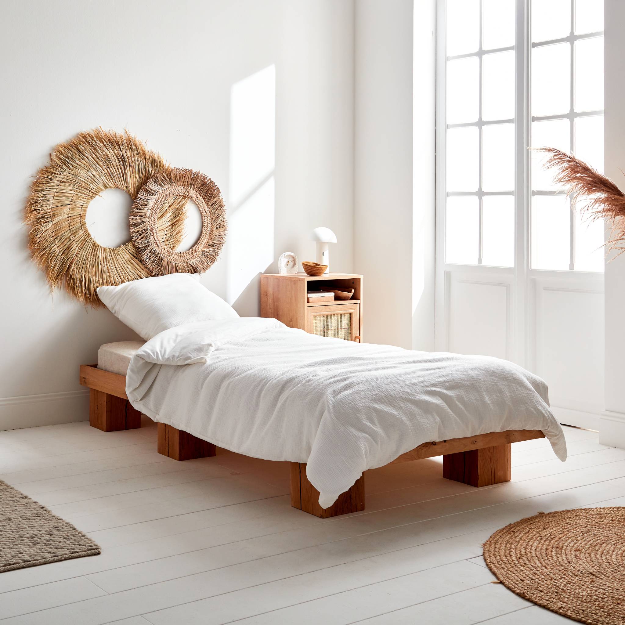 Parure de lit gaze de coton blanc ALIX