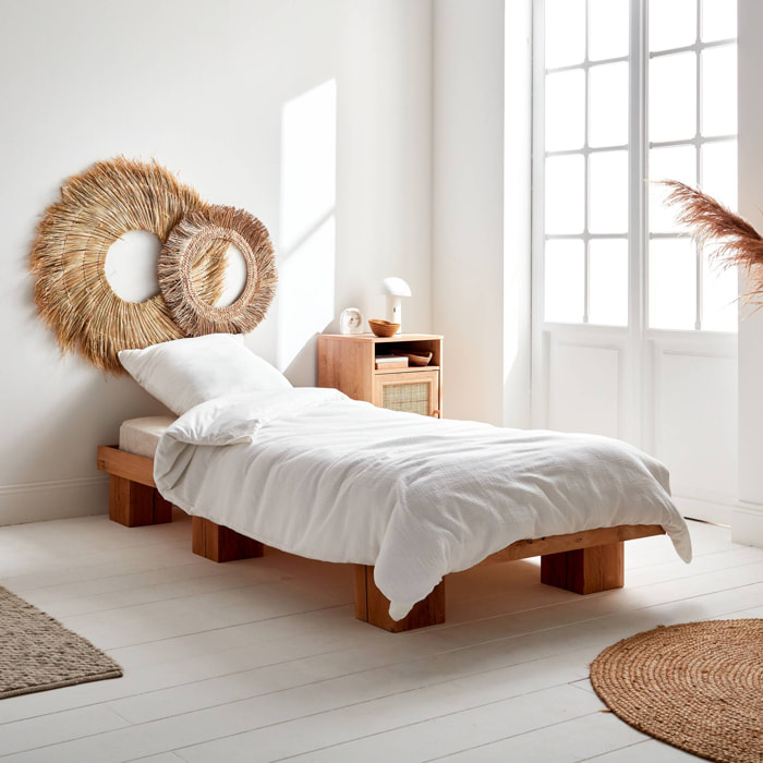 Parure de lit gaze de coton blanc ALIX