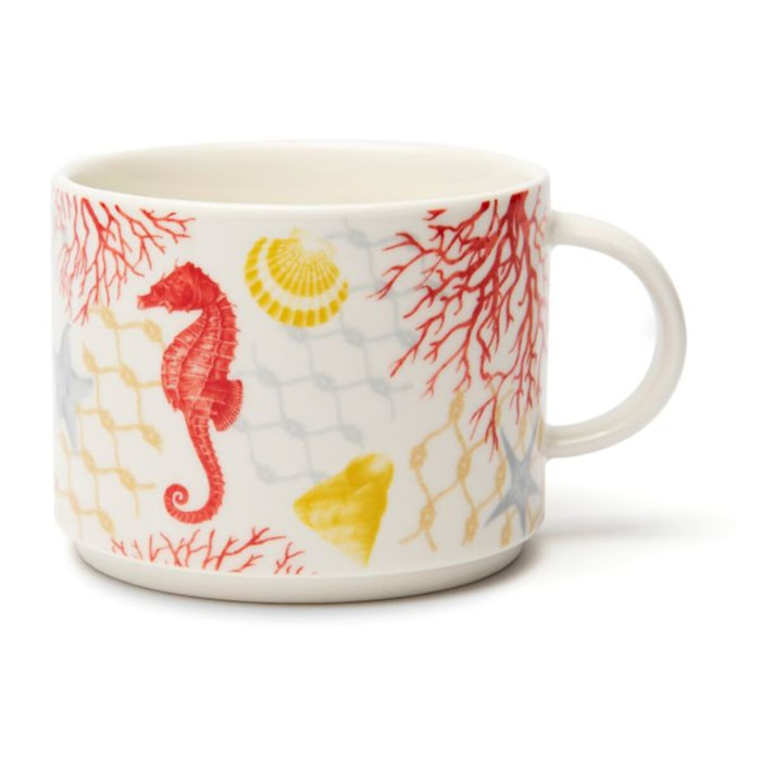 Set 4 Tazze Jumbo Excelsa – Coral, New Bone China Multicolore
