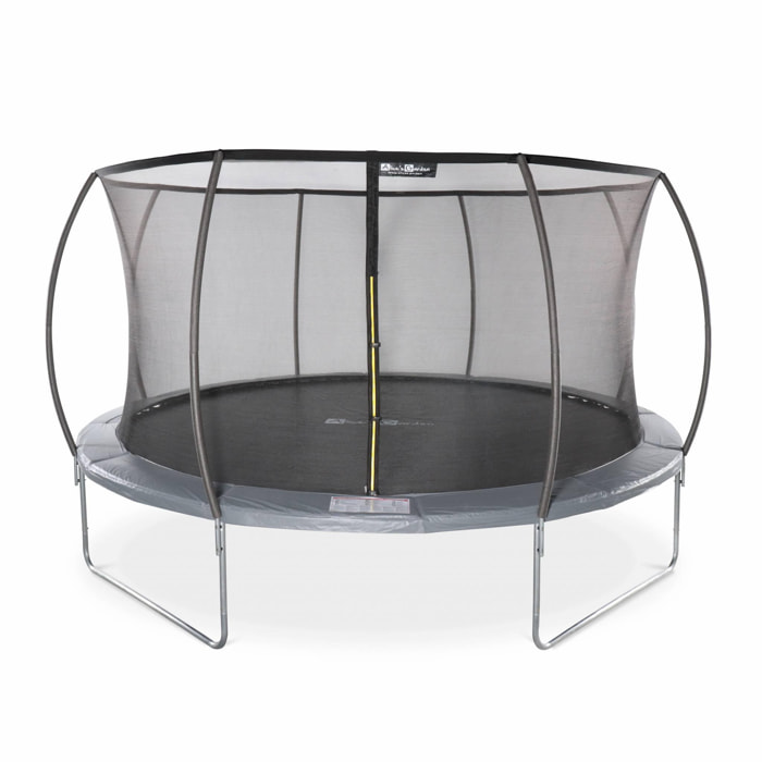Trampoline rond Ø 430cm gris avec filet de protection intérieur - Venus Inner – Nouveau modèle - trampoline de jardin 4.30m 430 cm |Design | Qualité PRO. | Normes EU.