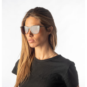 Gafas de sol OCEAN GENOVA - Marrón transparente / Marrón degradado y patillas de metal negro mate