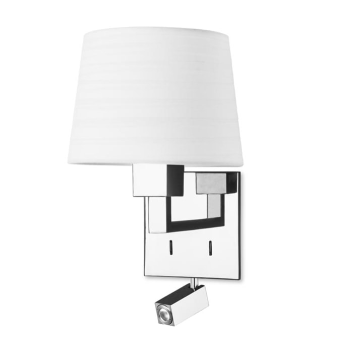 LEDS C4 APLIQUE BALI E27 60 CROMO 644 WITH READER LED 2.2 BLANCO CÁLIDO - 3000K CROMO 1