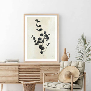 Affiche fleurs Black magic Affiche sous cadre bois