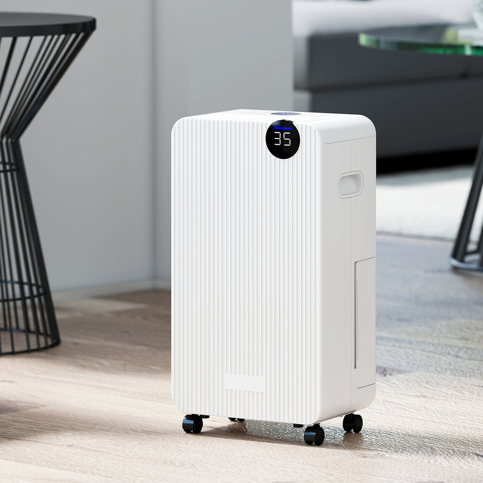 Deshumidificador, 12L/día, Depósito 2,1L, Silencioso, Deshumidificador Eléctrico con 4 Modos, Pantalla LED, Temporizador, Apagado Automático, Bloqueo Infantil y Drenaje Continuo, hasta 12-25Ã£Å½Â¡