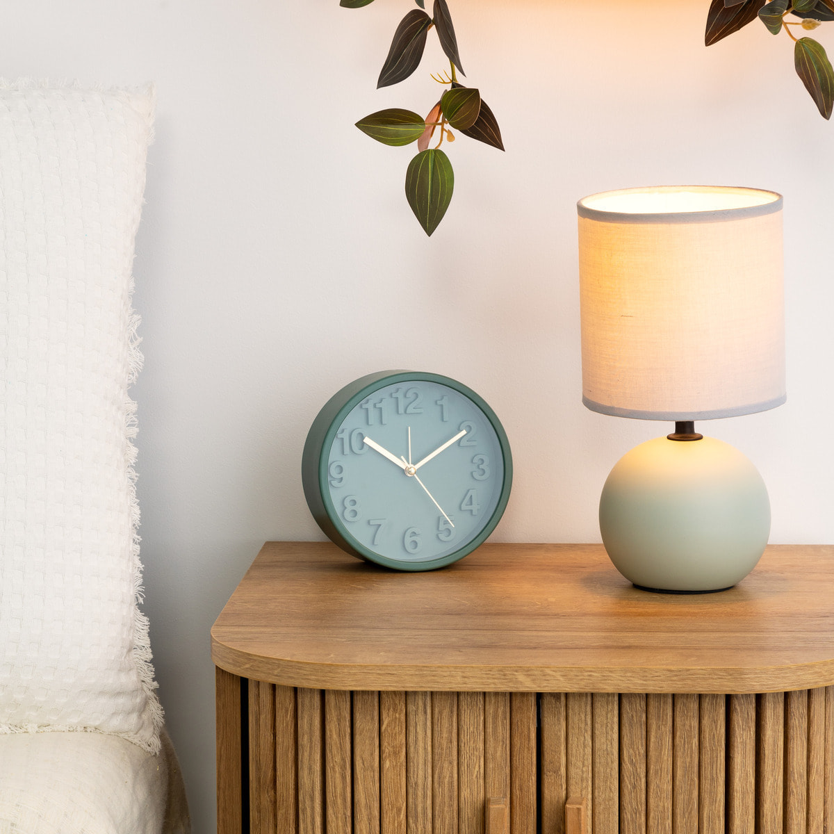Lampe céramique "Timéo" gris souris mat H25cm