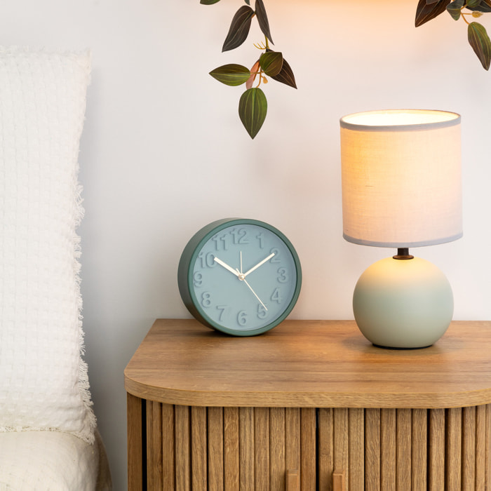 Lampe céramique "Timéo" gris souris mat H25cm