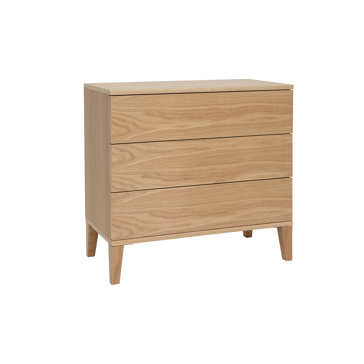 Commode scandinave en bois clair chêne 3 tiroirs L80 cm FREDDY