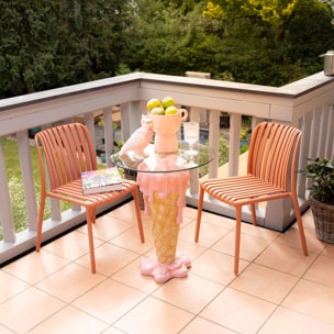 Table de bar glace rose 48cm Kare Design