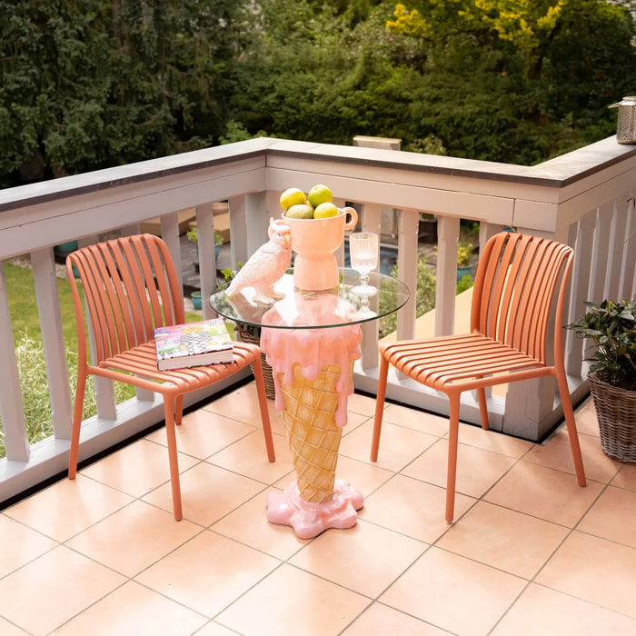 Table de bar glace rose 48cm Kare Design