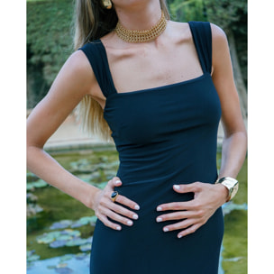 Vestido midi con tirantes