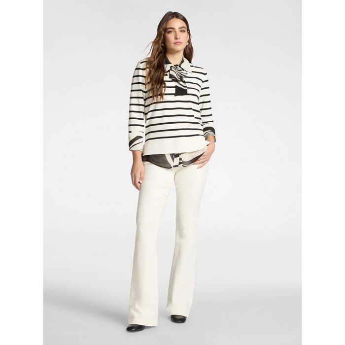 Elena Mirò - Pantaloni flare - Bianco