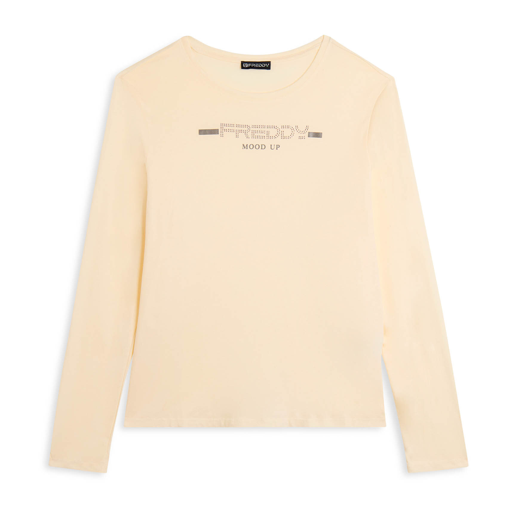 T-shirt da donna a manica lunga con fondo stondato