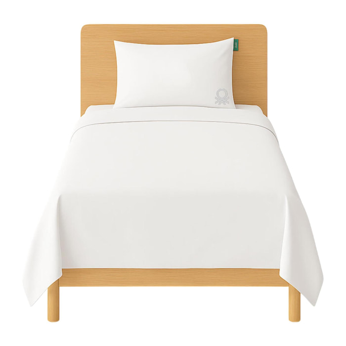 Juego de 2pcs cama, funda nordica y funda cojin , 200tc, 100% algodón gris claro Benetton