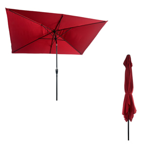 Parasol droit HAPUNA rectangulaire - Rouge