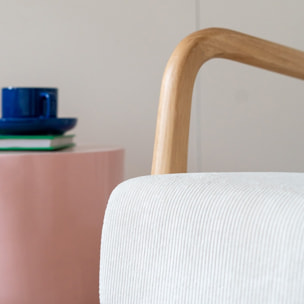 Fauteuil en bois et velours côtelé - LANNA
