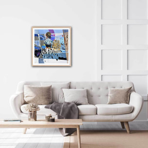 Affiche collage arlesienne Affiche + cadre en bois - Chêne