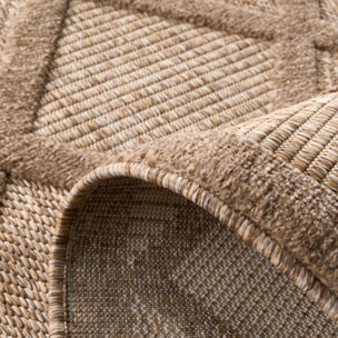 SANTORINI - Tapis d'intérieur/extérieur à motifs en relief berbère - Beige