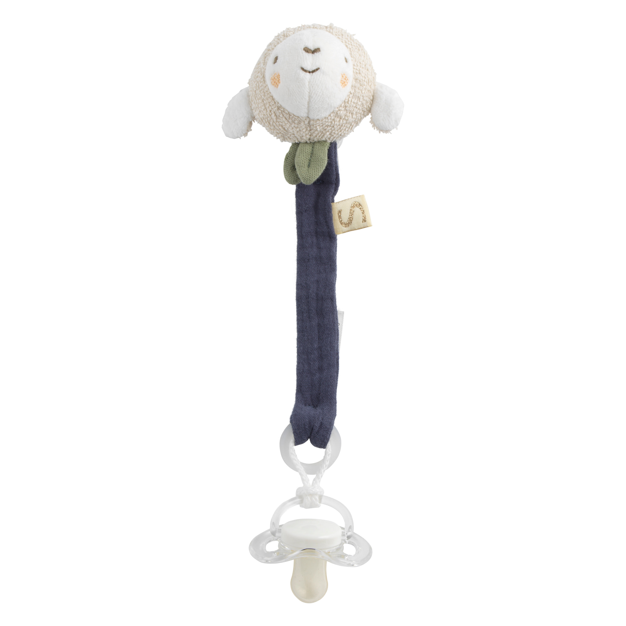 Attache -tétine en coton bio et bouclette