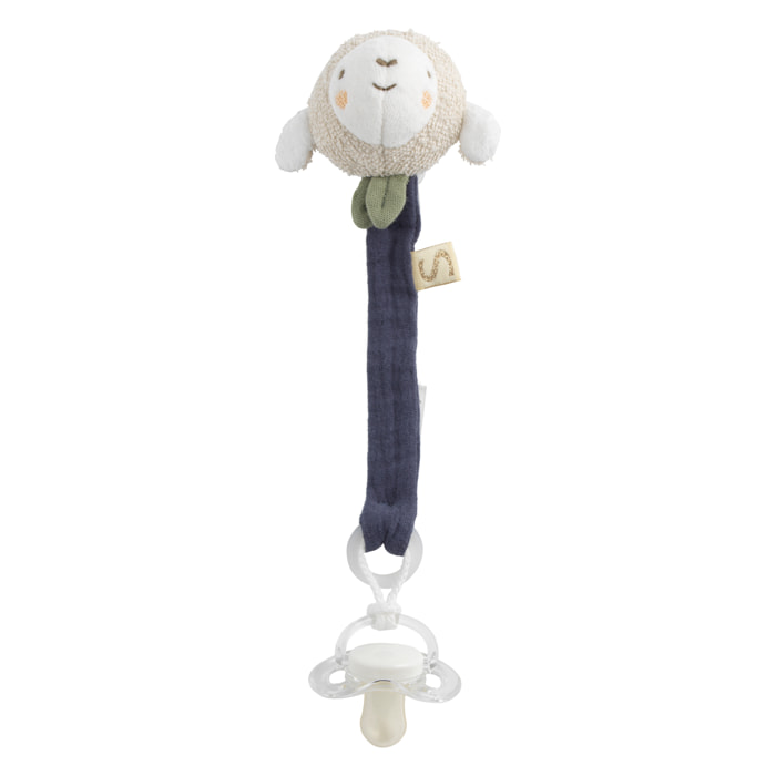 Attache -tétine en coton bio et bouclette