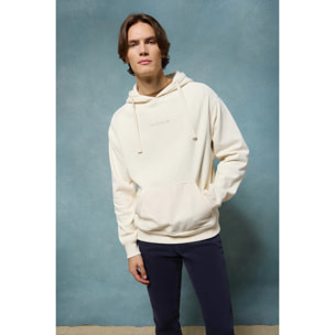 Sudadera con capucha y bolsillos beige Minimal Polo Club