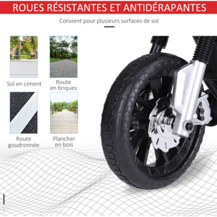 Moto électrique pour enfants 25 W 6 V 3 Km/h effets lumineux et sonores roulettes amovibles rouge