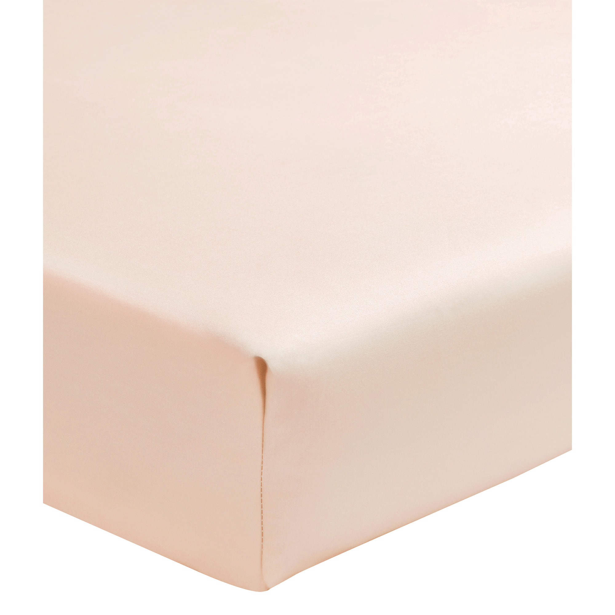 Drap housse uni en percale de coton, tête et pied relevables, Made in France, PREMIÈRE, Rose Ballerine