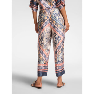 Elena Mirò - Pantaloni cropped stampati - Blu