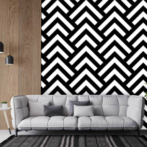 Papier peint graphique zig zag retro Intissé
