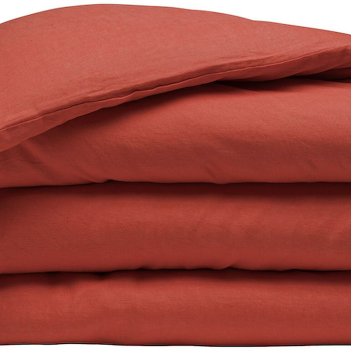 Housse De Couette 100% lin lavé Paprika