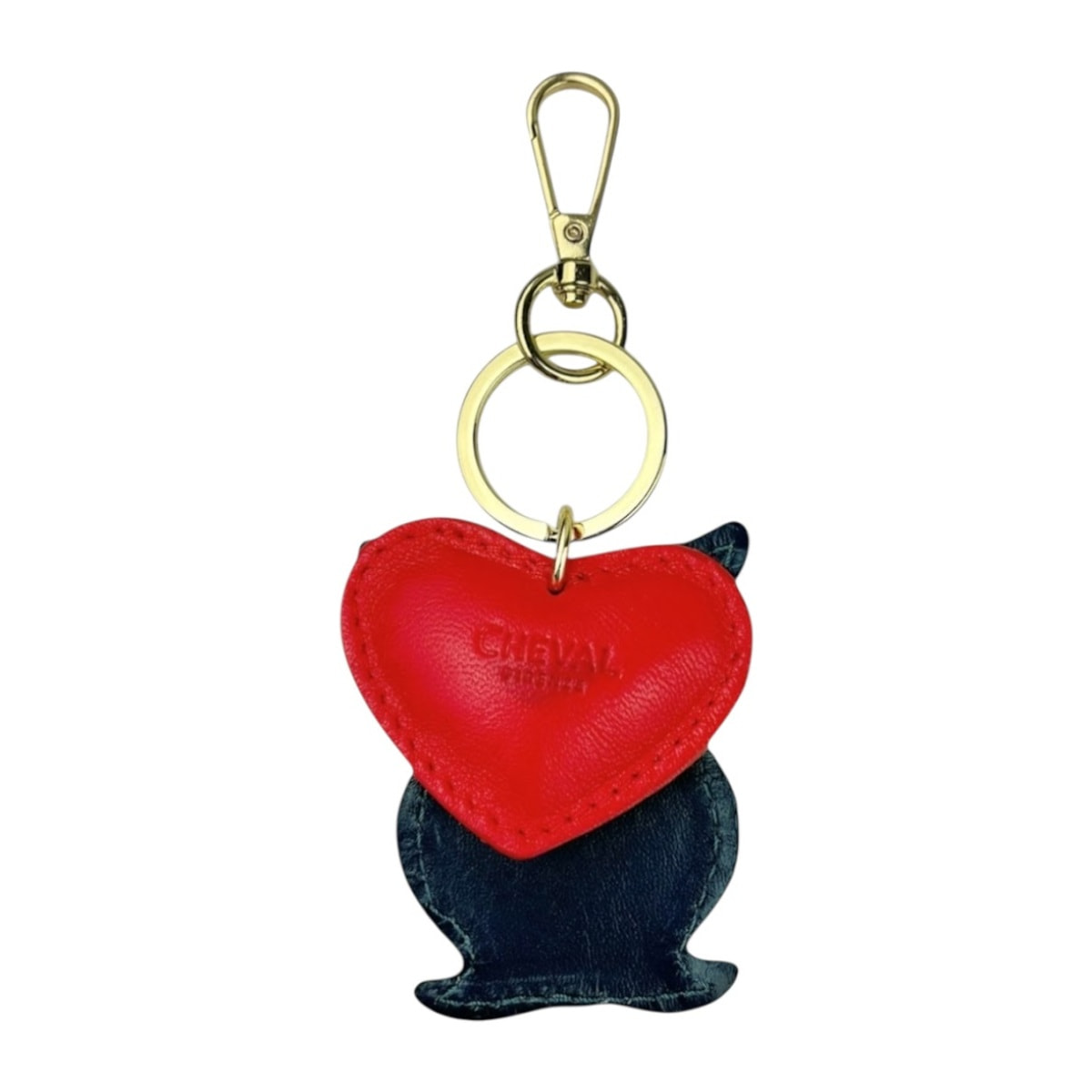 Llavero de corazón rojo Cheval Firenze con búho azul