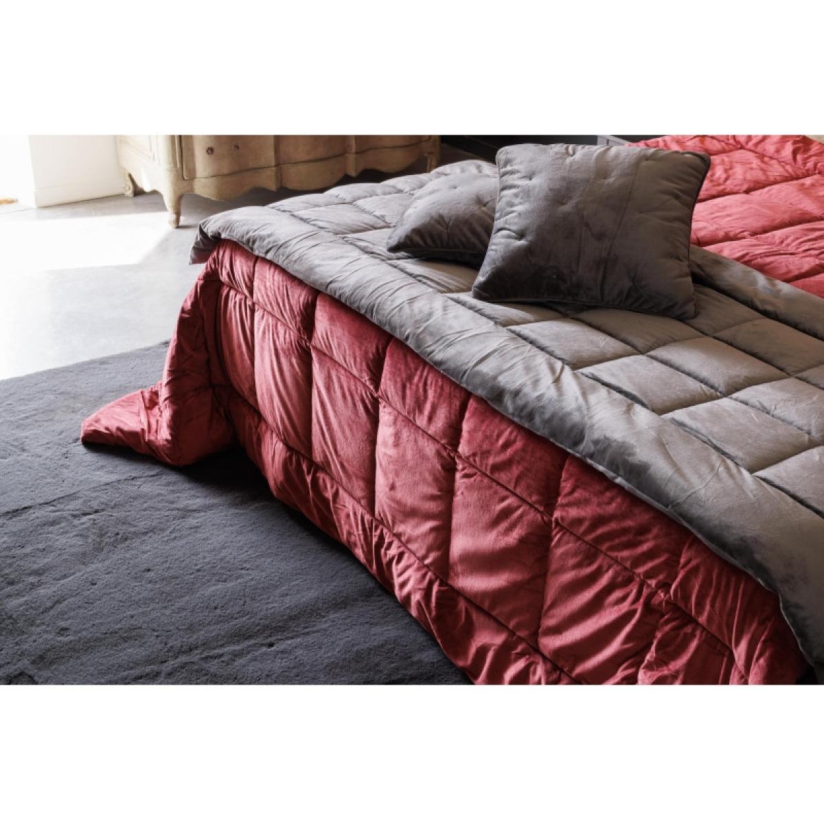 Chemin de lit matelassé velours ''Moki'' 80 x 240 cm Vent du sud - Moki Pourpre