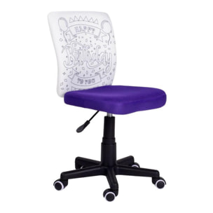 Silla de estudio infantil Píntame Morado - Blanco