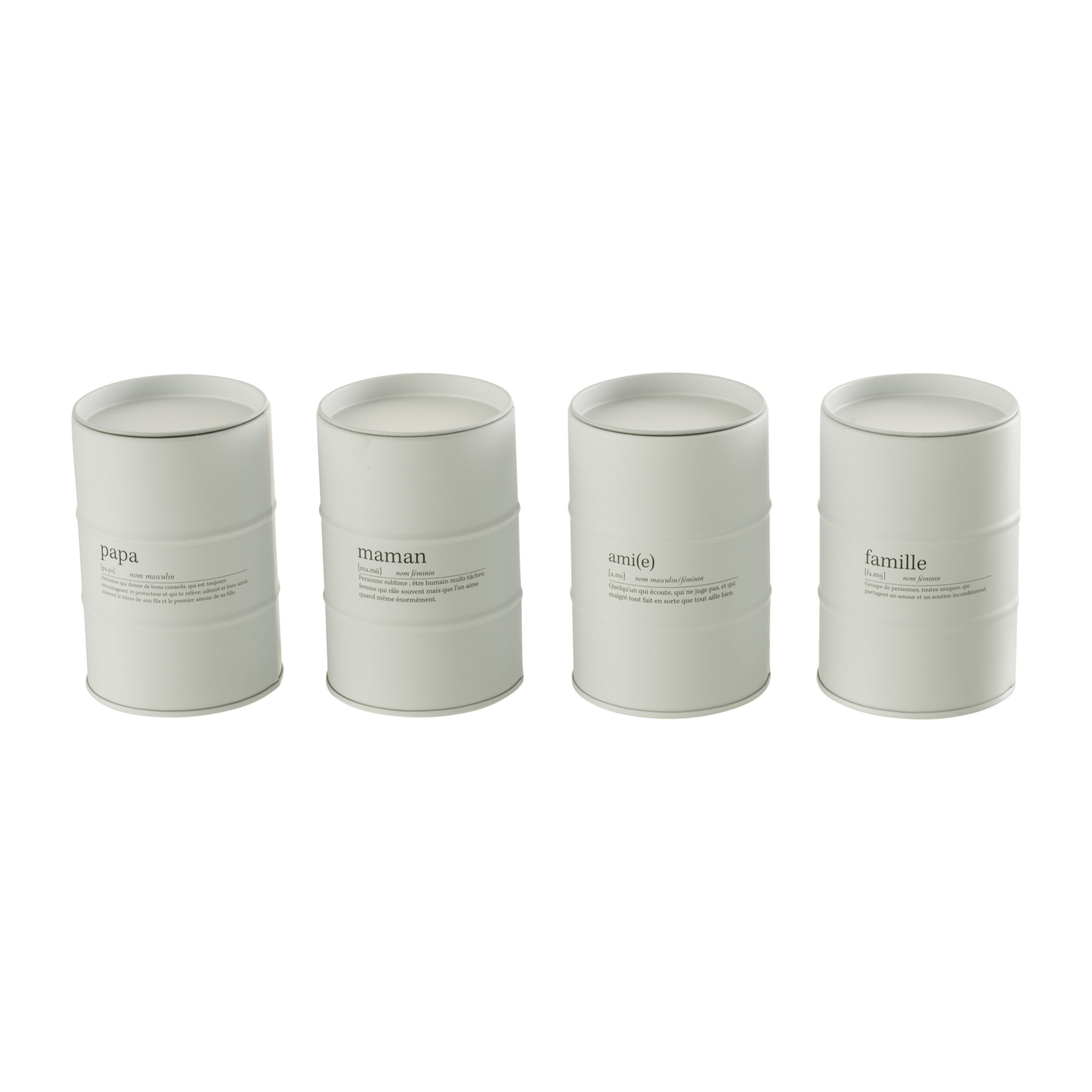 J-Line bougies parfumées Familie EN-FR- blanc - 55H - 4 pcs