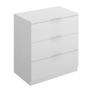 ComodinoArnad, Comò basso, Tavolino da notte, Mensola da letto, 50x34 h58 cm, Bianco