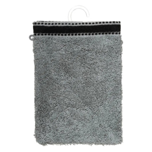 Lot de 2 gants de toilette "Joia" - coton 550 gr/m² - gris foncé 15x21 cm