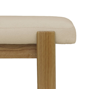Banc, bout de lit bois d'hévéa teinte naturelle et tissu texturé NOMA