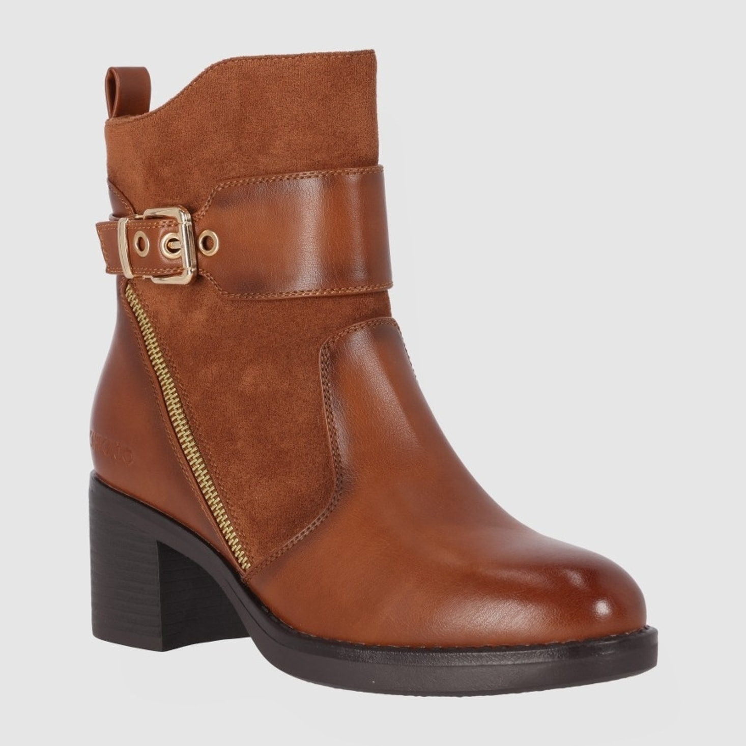 Botines de Tejido - Cuero - Tacón: 7 cm