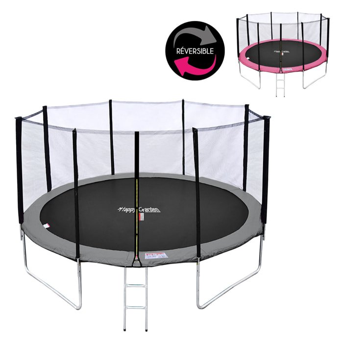 Trampoline réversible avec accessoires - Rose