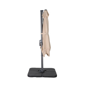 Parasol déporté rectangulaire 2x3m + 4 dalles à lester 50x50cm ANTIBES