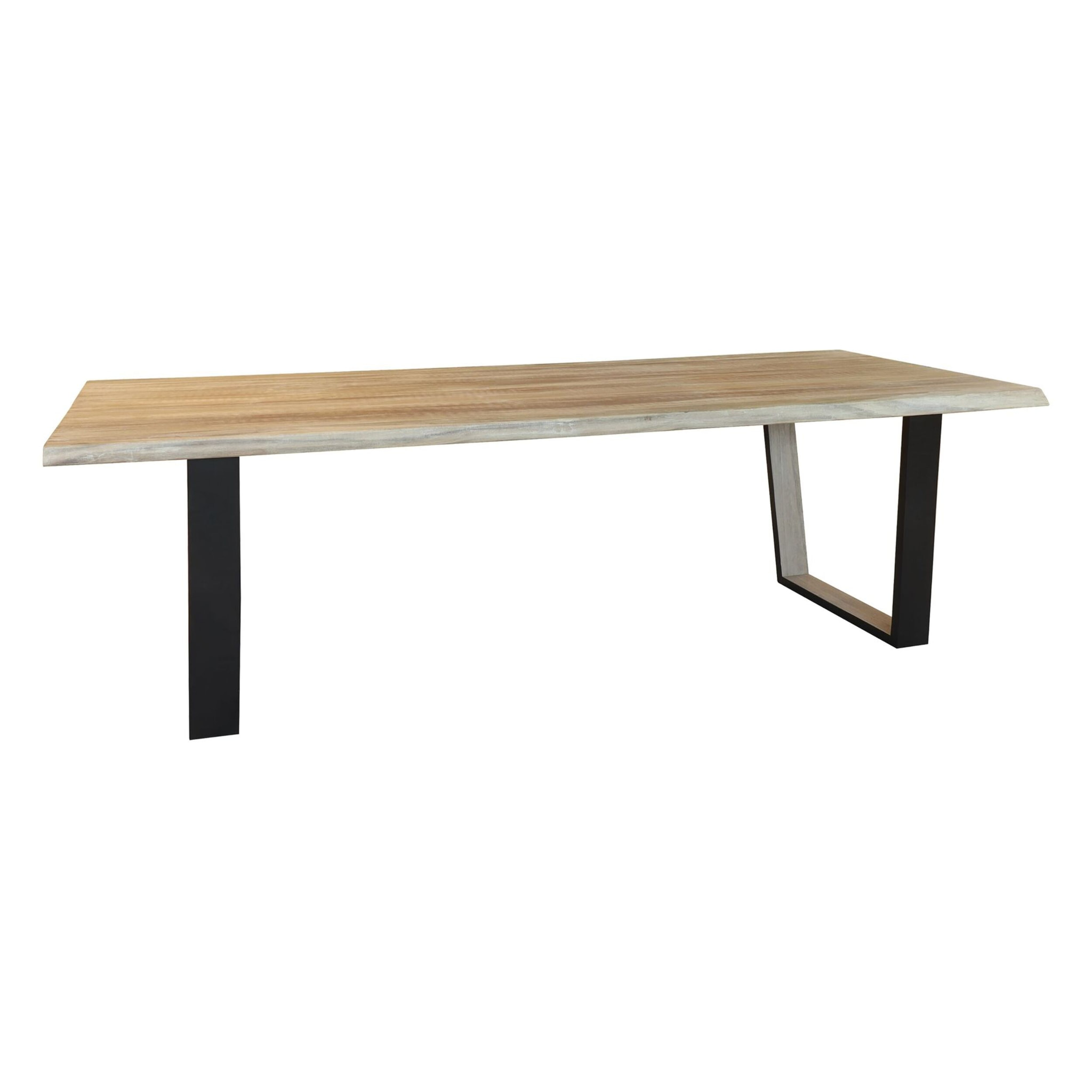 Table en bois d'acacia et pieds en métal noir 235cm HERA