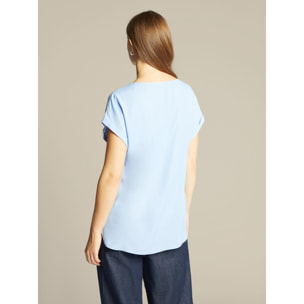 Elena Mirò - Blusa tinta unita - Azzurro