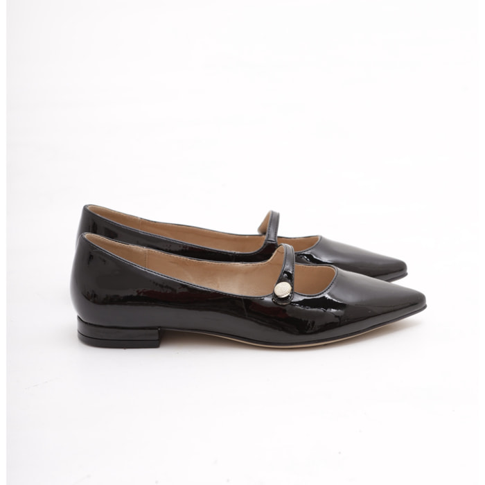 DECOLLETE' FLAT CINTURINO NERO
