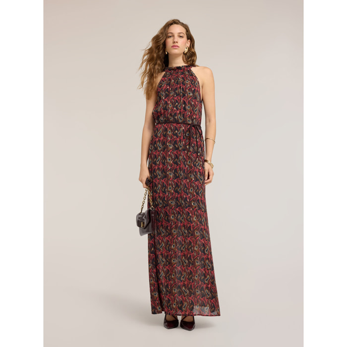 Motivi - Vestito lungo in georgette con stampa - Rosso