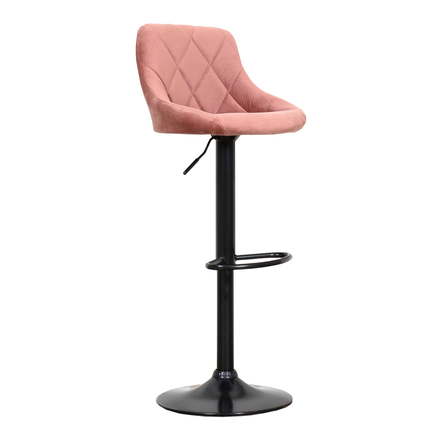 Tabouret de bar en velours rose ROBIN