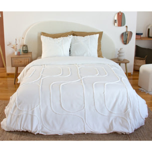 Parure housse de couette coton blanc